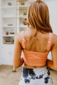 Tell Me More Crop Tank In Coral - Happily Ever Atchison Shop Co.