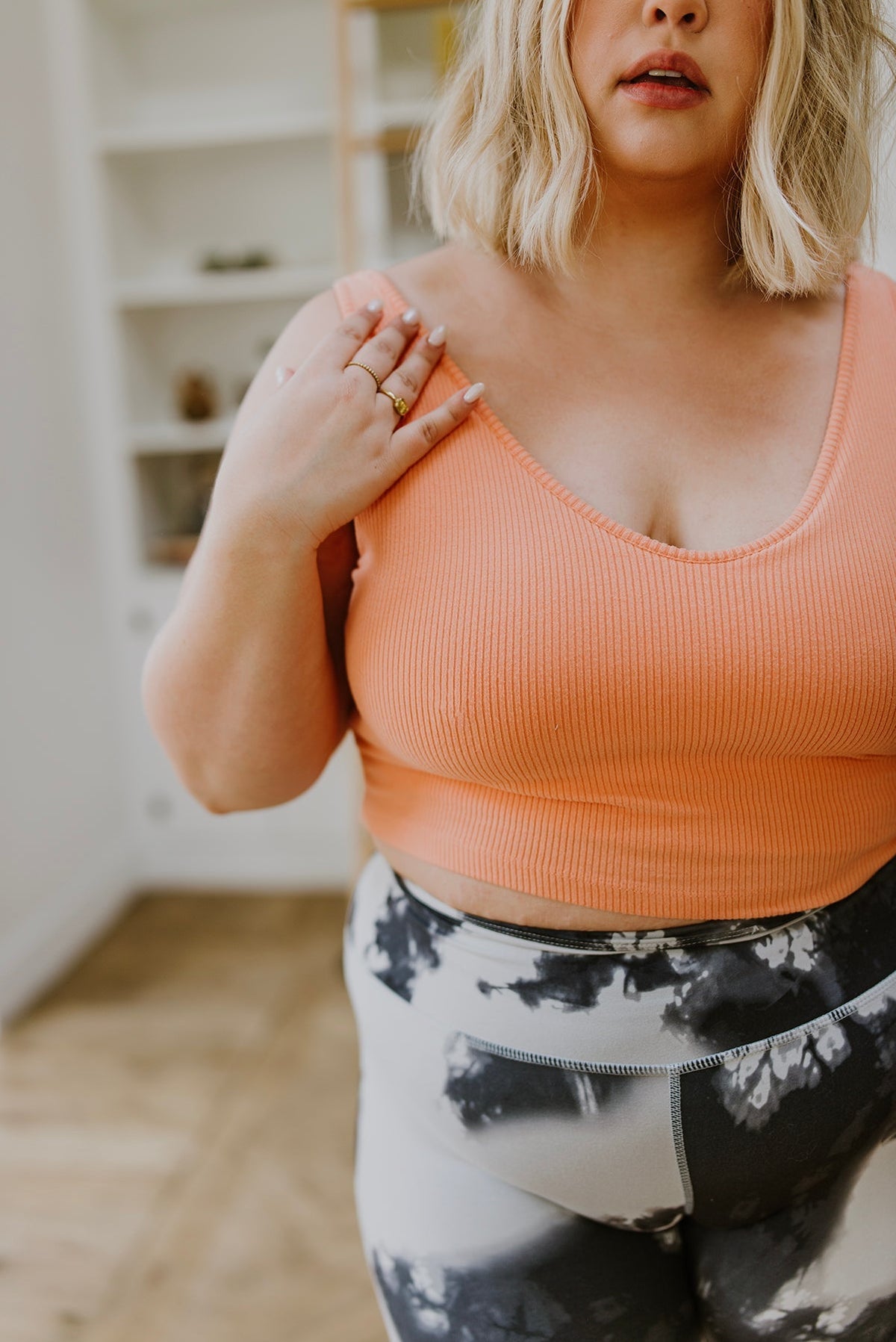 Tell Me More Crop Tank In Coral - Happily Ever Atchison Shop Co.