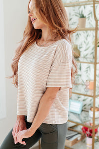 Textured Boxy Top in Taupe - Happily Ever Atchison Shop Co.