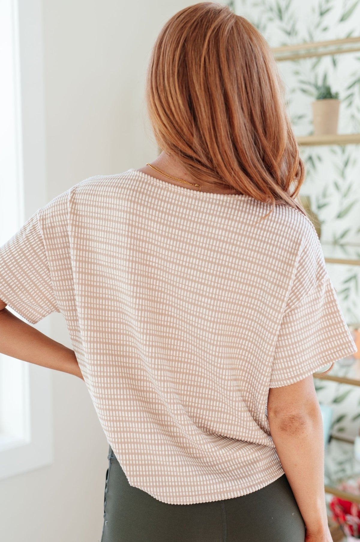 Textured Boxy Top in Taupe - Happily Ever Atchison Shop Co.