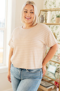 Textured Boxy Top in Taupe - Happily Ever Atchison Shop Co.