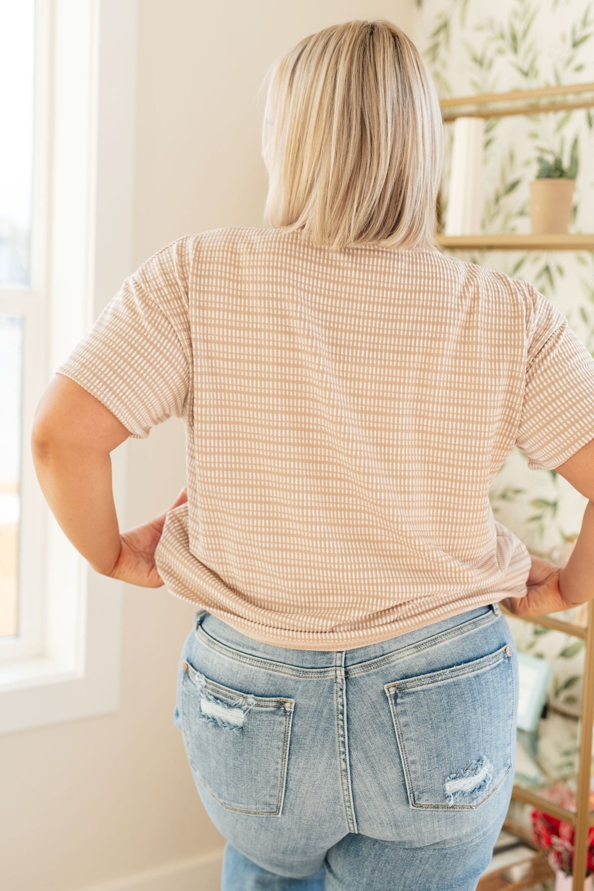 Textured Boxy Top in Taupe - Happily Ever Atchison Shop Co.