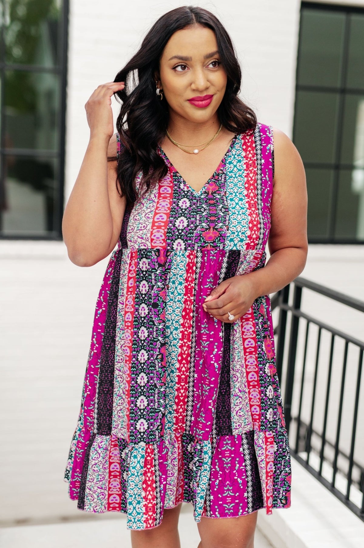 That's So Boho Mixed Print Sleeveless Dress - Happily Ever Atchison Shop Co.