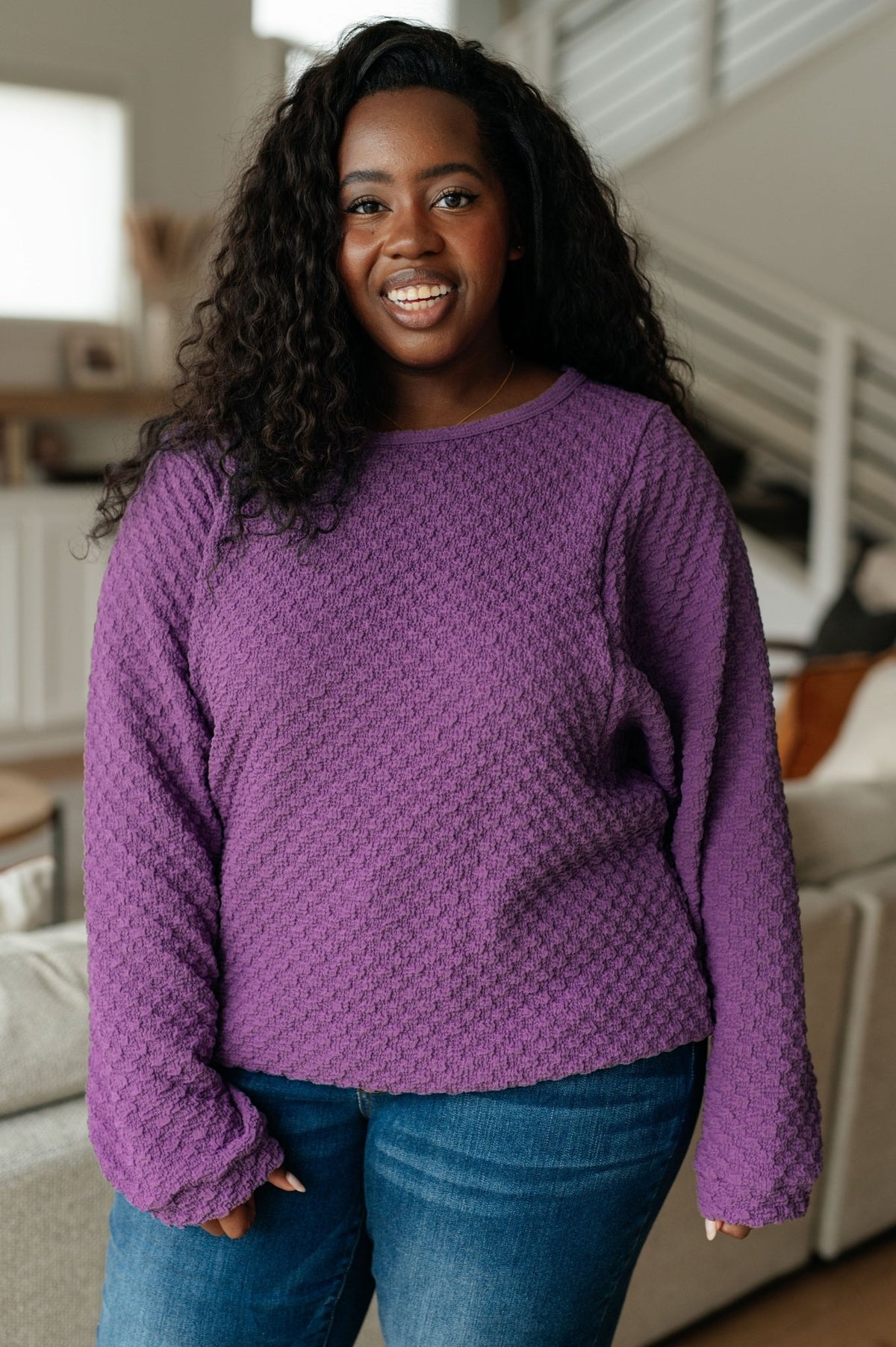 Thought It Over Textured Pullover - Happily Ever Atchison Shop Co.