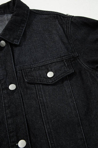 Raw Hem Button Up Denim Top - 1985 the VAULT Boutique