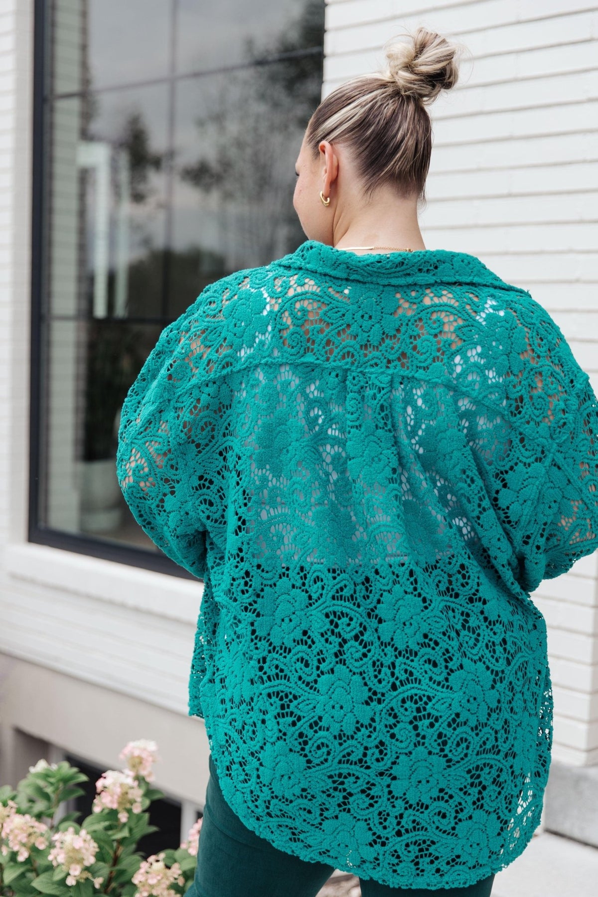 Topped with Lace Button Down - Happily Ever Atchison Shop Co.