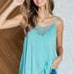 A Gleam in Her Eyes Lace Detail Cami in Aqua - 1985 the VAULT Boutique