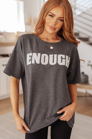 Always Enough Graphic Tee in Charcoal - 1985 the VAULT Boutique