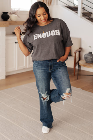 Always Enough Graphic Tee in Charcoal - 1985 the VAULT Boutique