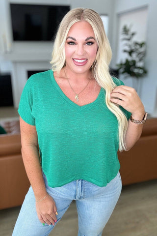 Classic Comfort V-Neck Top in Kelly Green - 1985 the VAULT Boutique