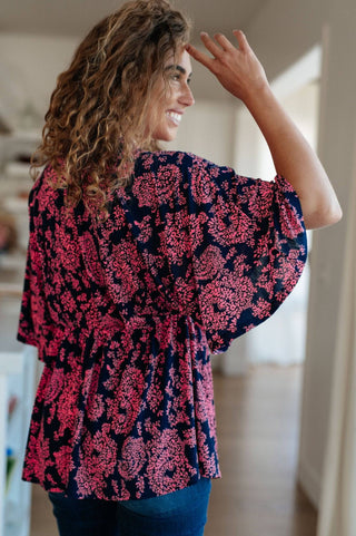 Dearest Dreamer Peplum Top in Pink Paisley - 1985 the VAULT Boutique