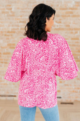 Dreamer Peplum Top in Pink Leopard - 1985 the VAULT Boutique