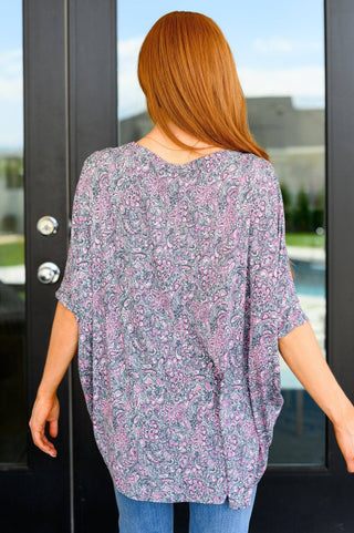 Essential Blouse in Grey and Pink Paisley - 1985 the VAULT Boutique