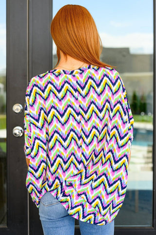 Essential Blouse in Navy Multi Chevron - 1985 the VAULT Boutique