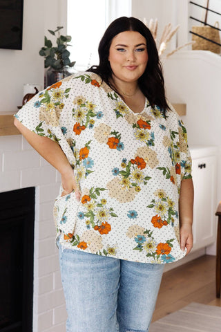 Good Morning Floral V-Neck Blouse - 1985 the VAULT Boutique