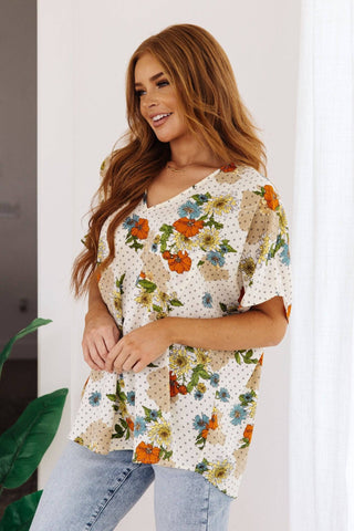 Good Morning Floral V-Neck Blouse - 1985 the VAULT Boutique