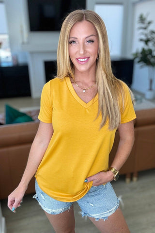 Heart and Soul V-Neck Top in Mustard - 1985 the VAULT Boutique