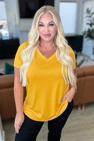 Heart and Soul V-Neck Top in Mustard - 1985 the VAULT Boutique