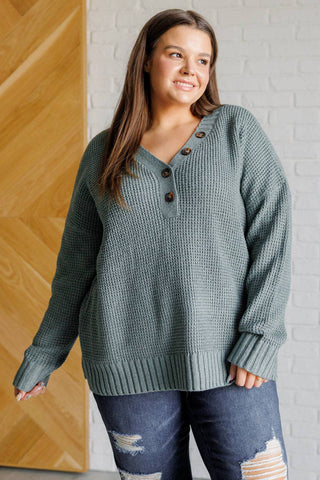 Lakeside View Drop Shoulder Sweater in Sage - 1985 the VAULT Boutique