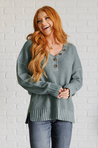 Lakeside View Drop Shoulder Sweater in Sage - 1985 the VAULT Boutique