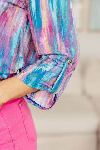 Little Lovely Blouse in Blue Multi - 1985 the VAULT Boutique