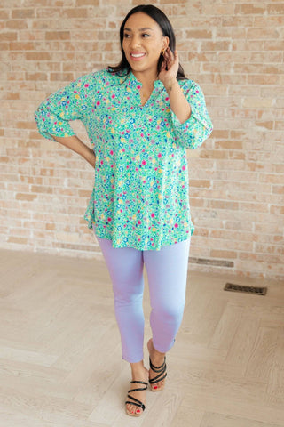 Lizzy Top in Emerald Floral - 1985 the VAULT Boutique