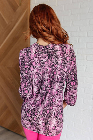 Lizzy Top in Magenta Abstract Animal Print - 1985 the VAULT Boutique