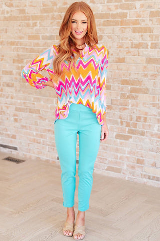 Lizzy Top in Orange Multi Chevron - 1985 the VAULT Boutique