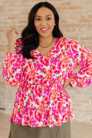 Smile Like You Mean It Floral Peplum - 1985 the VAULT Boutique