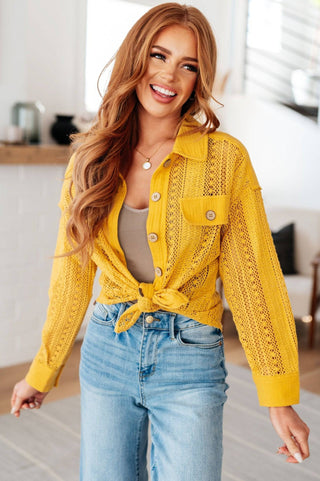 Sweeter Than Nectar Lace Button Down in Honey - 1985 the VAULT Boutique