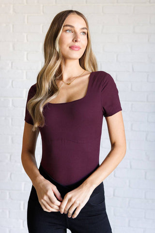 They're Not Like Us Square Neck Bodysuit in Cassis - 1985 the VAULT Boutique