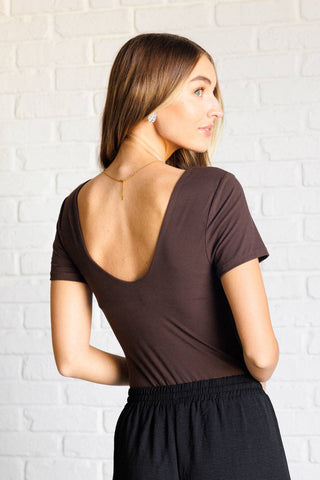 They're Not Like Us Square Neck Bodysuit in Espresso - 1985 the VAULT Boutique