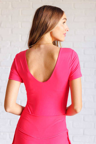 They're Not Like Us Square Neck Bodysuit in Flamingo Pink - 1985 the VAULT Boutique