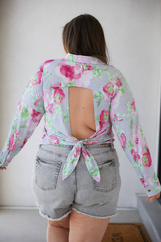 Thinking On It Open Back Floral Top - 1985 the VAULT Boutique