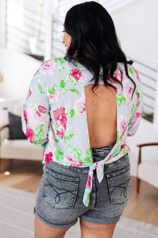 Thinking On It Open Back Floral Top - 1985 the VAULT Boutique