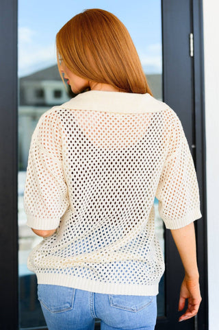 Under The Boardwalk Fishnet Collared Top - 1985 the VAULT Boutique