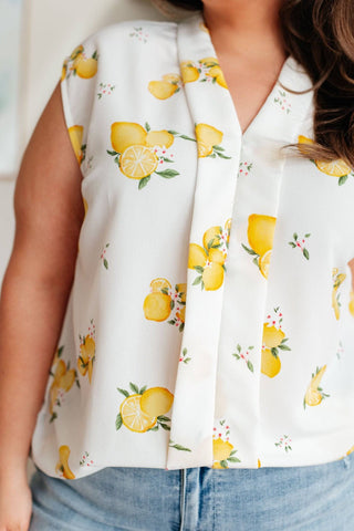 When Life Gives You Lemons Sleeveless Blouse - 1985 the VAULT Boutique