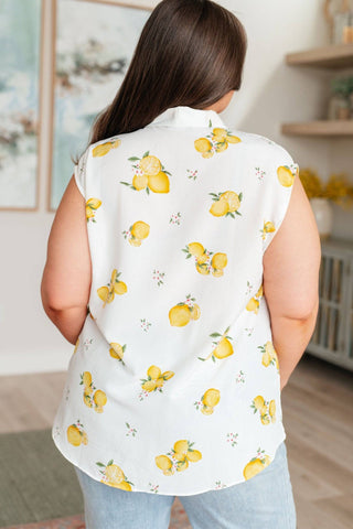 When Life Gives You Lemons Sleeveless Blouse - 1985 the VAULT Boutique