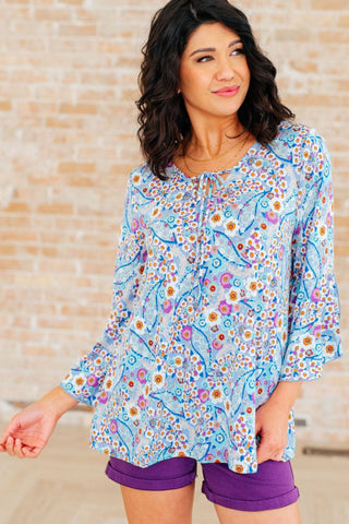 Willow Bell Sleeve Top in Retro Ditsy Floral - 1985 the VAULT Boutique