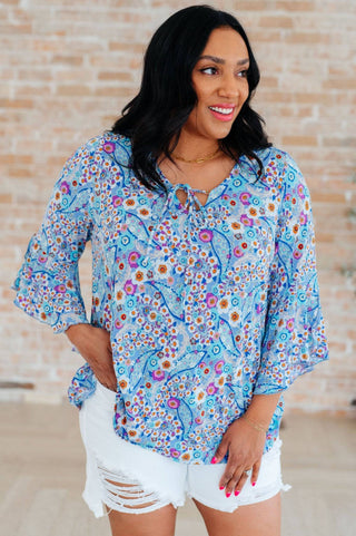 Willow Bell Sleeve Top in Retro Ditsy Floral - 1985 the VAULT Boutique