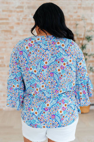 Willow Bell Sleeve Top in Retro Ditsy Floral - 1985 the VAULT Boutique