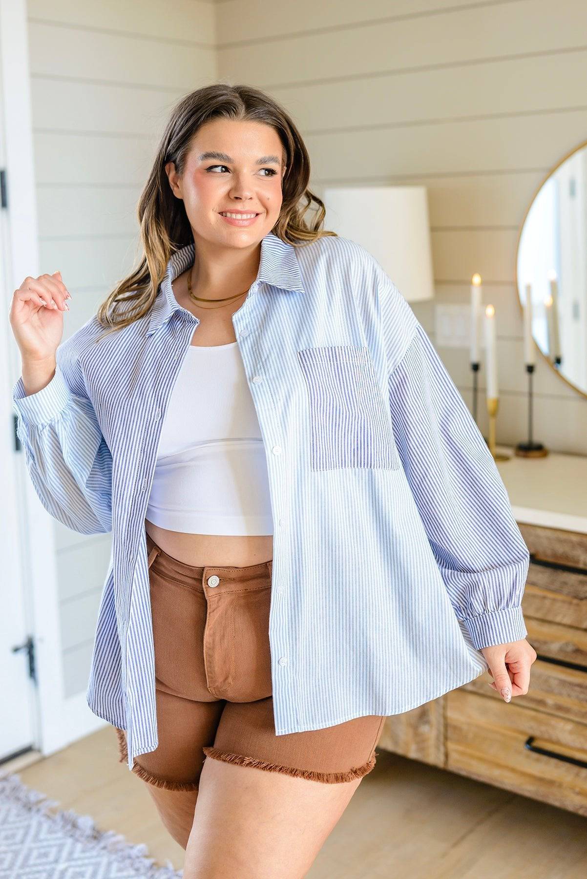 Yours or Mine Striped Button Down - 1985 the VAULT Boutique