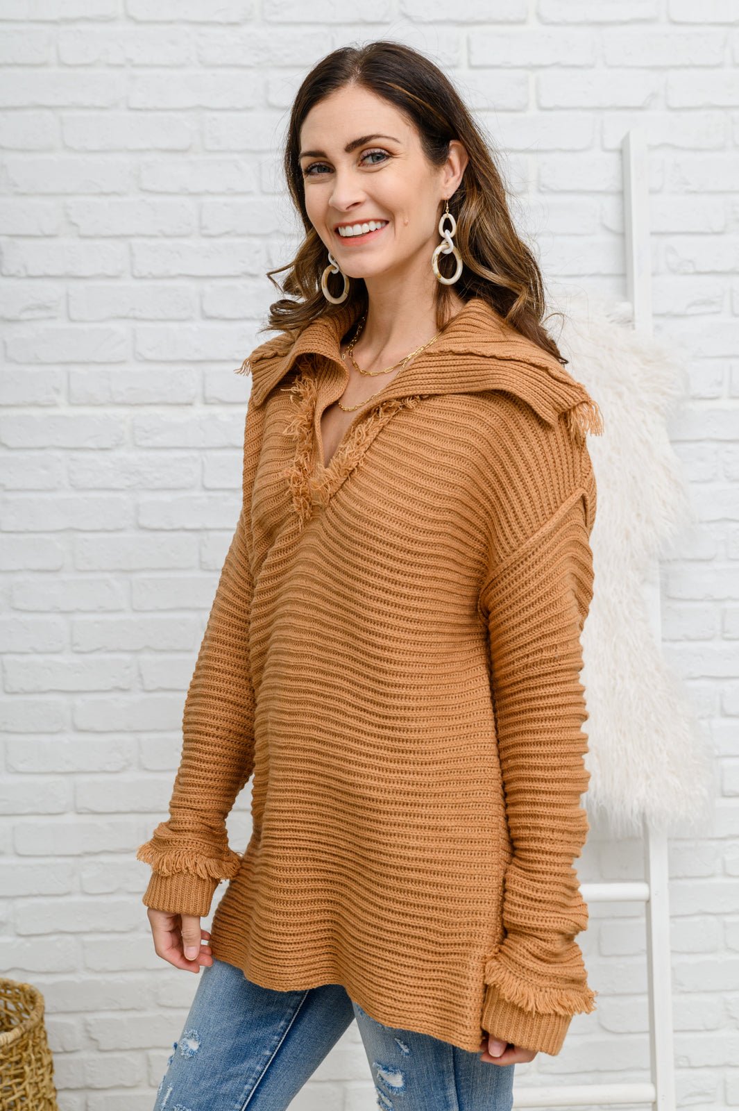 Travel Far & Wide Sweater in Taupe - Happily Ever Atchison Shop Co.