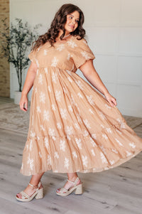 Trusting My Intuition Balloon Sleeve Dress in Camel - Happily Ever Atchison Shop Co.