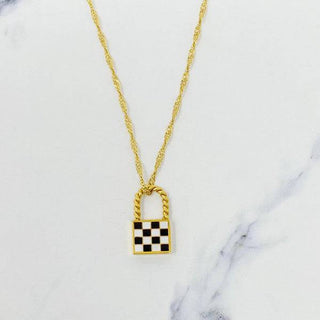 Checkered Locket Necklace - 1985 the VAULT Boutique