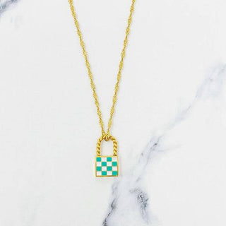 Checkered Locket Necklace - 1985 the VAULT Boutique