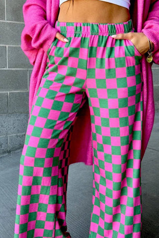 Checkered Wide Leg Pants - 1985 the VAULT Boutique