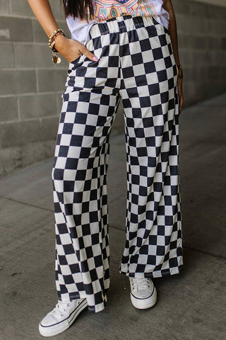 Checkered Wide Leg Pants - 1985 the VAULT Boutique