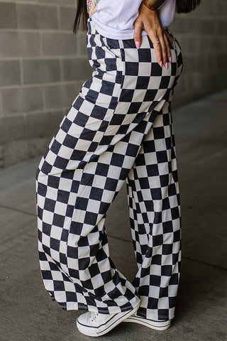 Checkered Wide Leg Pants - 1985 the VAULT Boutique