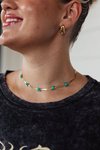 Turquoise Squares Necklace - Happily Ever Atchison Shop Co.